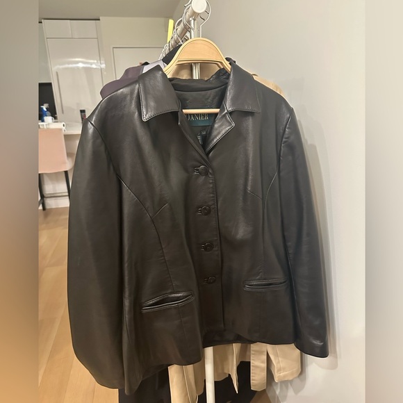 Danier Women's Black Leather Jacket - Picture 1 of 7